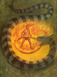 Loinclothed hobby; Obrzek dne - the picture od the day - awa rel -  Hero with the Horned Snakes (Cherokee)