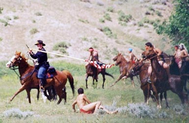 Loinclothed hobby; Obrzek dne - the picture od the day - awa rel -  Cavalry School, Little Bighorn Reenactment 