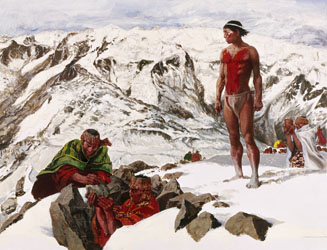 Loinclothed hobby; Obrzek dne - the picture od the day - awa rel -  (probably) Aztecs in the frozen mountains  