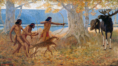 Loinclothed hobby; Obrzek dne - the picture od the day - awa rel - Edwin Willard Deming, Moose Hunt