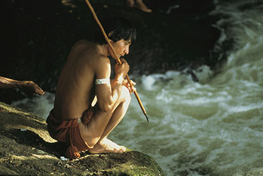 Loinclothed hobby; Obrzek dne - the picture od the day - awa rel -  A Pinare Indian Sits By A Stream 