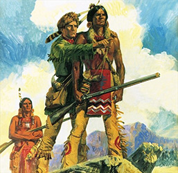 Loinclothed hobby; Obrzek dne - the picture od the day - awa rel -  Davy Crockett and a young Indian hunter 