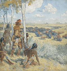 Loinclothed hobby; Obrzek dne - the picture od the day - awa rel -  Kelsey aperoit les bisons,  Charles William Jefferys, 1927 