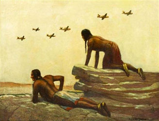 Loinclothed hobby; Obrzek dne - the picture od the day - awa rel - Indians and airplanes, Fletcher Charles Ransom  