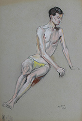 Loinclothed hobby; Obrzek dne - the picture od the day - awa rel - A.G. Horner, Young Man in Loin Cloth, 1947 