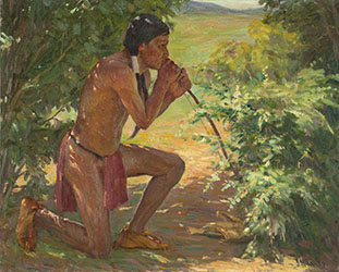 Loinclothed hobby; Obrzek dne - the picture od the day - awa rel - Joseph Henry Sharp, Taos, Watchful Waiting