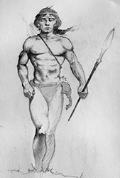 Loinclothed hobby; Obrzek dne - the picture od the day - awa rel - Art of Krispee - Frank Frazetta  style