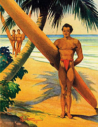 Loinclothed hobby; Obrzek dne - the picture od the day - awa rel - H. B. Christian, Hawaii Surfers with Longboards, 1942