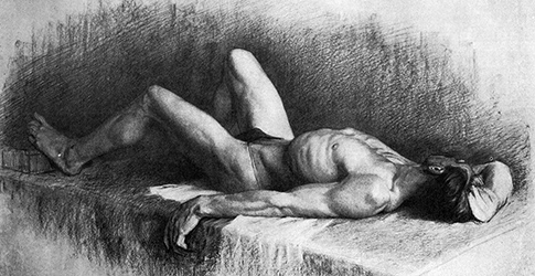 Loinclothed hobby; Obrzek dne - the picture od the day - awa rel - Drawing In The High Art School, loinclothed nude art<