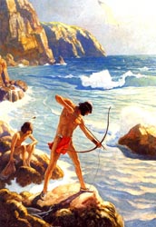 Loinclothed hobby; Obrzek dne - the picture od the day - awa rel - Newell Convers Wyeth, The First Maine Fisherman<