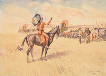 Loinclothed hobby; Obrzek dne - the picture od the day - awa rel - Leonard Reedy, Indian Chief Saluting American Pioneers<