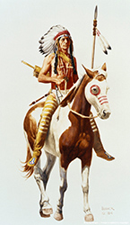 Loinclothed hobby; Obrzek dne - the picture od the day - awa rel - Stanley Borack, Native American on Horseback Holding A Spear