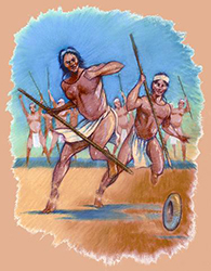 Loinclothed hobby; Obrzek dne - the picture od the day - awa rel - Native Americans playing the game of chungke