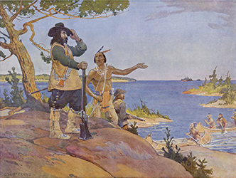 Loinclothed hobby; Obrzek dne - the picture od the day - awa rel - Charles William Jefferys, Champlain on Georgian Bay