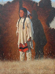 Loinclothed hobby; Obrzek dne - the picture od the day - awa rel - John Gawne, Indian boy, his red loincloth, red dawn or sunset time