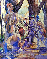 Loinclothed hobby; Obrzek dne - the picture od the day - awa rel -Greg Harlin, Iroquois Indians and a British Ranger prepare to attack the colonial militia