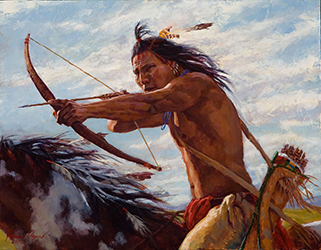 Loinclothed hobby; Obrzek dne - the picture od the day - awa rel - James Ayres, 	Taking Aim (	Crow tribe )