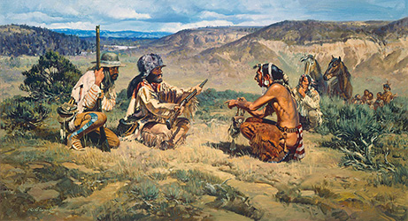 Loinclothed hobby; Obrzek dne - the picture od the day - awa rel - Roy Grinnell - Trading the Northwest Gun