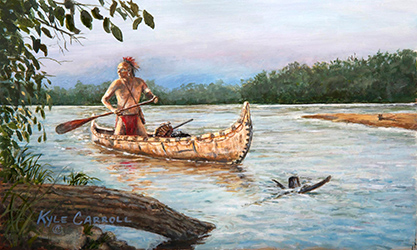 Loinclothed hobby; Obrzek dne - the picture od the day - awa rel - Kyle Carroll, on a canoe and loinclothed