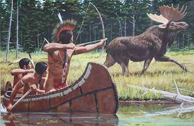 Loinclothed hobby; Obrzek dne - the picture od the day - awa rel - Vintage Chippewa Indian Moose Hunt Party