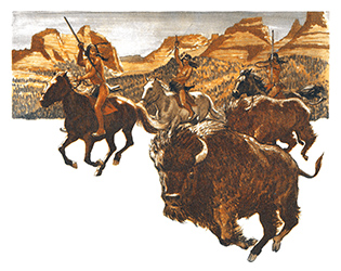 Loinclothed hobby; Obrzek dne - the picture od the day - awa rel - Illustration from the book Great Story Of The Wild West