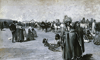 Loinclothed hobby; Obrzek dne - the picture od the day - awa rel - Henry F. Farny, Issue Day at Standing Rock, 1882