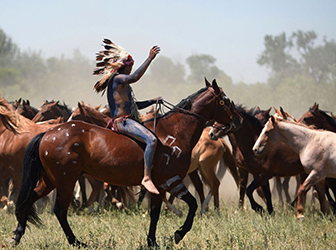 Loinclothed hobby; Obrzek dne - the picture od the day - awa rel - Little Bighorn re-enactment, 2016