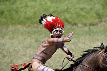 Loinclothed hobby; Obrzek dne - the picture od the day - awa rel - Little Bighorn reenactment 2016, Garryowen Montana