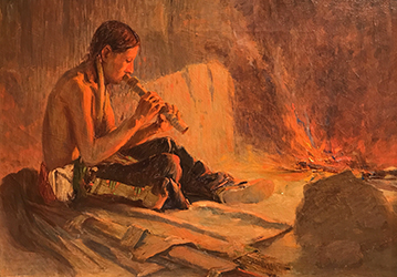 Loinclothed hobby; Obrzek dne - the picture od the day - awa rel -  Oscar E. Berninghaus, The Flute Player