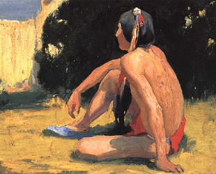 Loinclothed hobby; Obrzek dne - the picture od the day - awa rel - Eanger Irving Couse, Seated Indian 