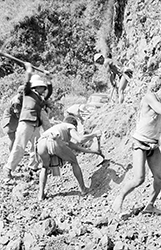 Loinclothed hobby; Obrzek dne - the picture od the day - awa rel - Philippines, Igorot men clearing rocks on northern Luzon island