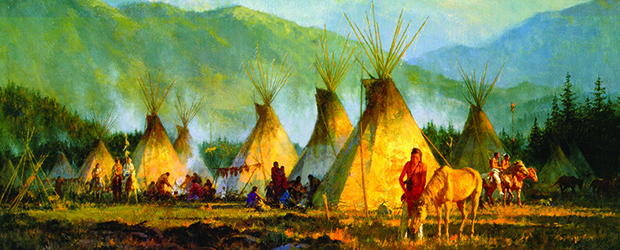 Loinclothed hobby; Obrzek dne - the picture od the day - awa rel - Howard Terpning, Crow Camp 1864