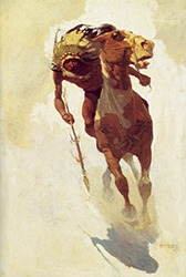 Loinclothed hobby; Obrzek dne - the picture od the day - awa rel - Art of N.C. Wyeth,  Indian Lance