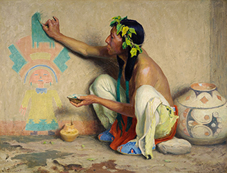 Loinclothed hobby; Obrzek dne - the picture od the day - awa rel - Eanger Irving Couse, Kachina Painter (1917)