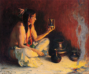 Loinclothed hobby; Obrzek dne - the picture od the day - awa rel - Eanger Irving Couse - Taos Indian and Pottery