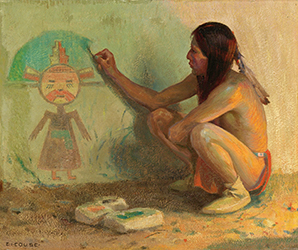 Loinclothed hobby; Obrzek dne - the picture od the day - awa rel - Eanger Irving Couse, The Kachina Painter