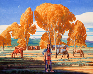 Loinclothed hobby; Obrzek dne - the picture od the day - awa rel - Art of Brian Haynes, Adobe In the Cottonwoods
