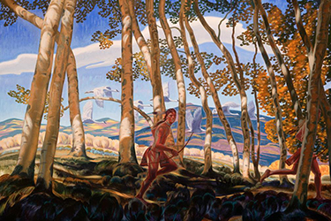 Loinclothed hobby; Obrzek dne - the picture od the day - awa rel - Art of Brian Haynes, Aspens Above Tesuque