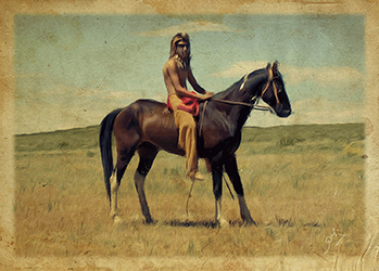 Loinclothed hobby; Obrzek dne - the picture od the day - awa rel - Photo Print of Little Bighorn Reenactment - Little Rider