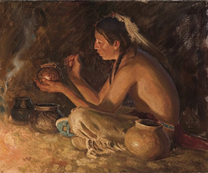 Loinclothed hobby; Obrzek dne - the picture od the day - awa rel - Art of Loren Entz, A Primitive Painter 