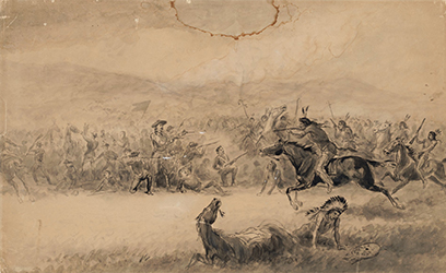 Loinclothed hobby; Obrzek dne - the picture od the day - awa rel - Art of  William de la Montagne Cary, Custer's Last Stand 