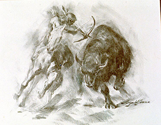 Loinclothed hobby; Obrzek dne - the picture od the day - awa rel - Art of  Reynold Brown, Killing Buffalo