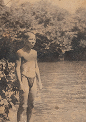 Loinclothed hobby; Obrzek dne - the picture od the day - awa rel - Antique Photo, Young Man in Loincloth, Japanese, c. 1930 