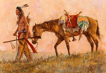 Loinclothed hobby; Obrzek dne - the picture od the day - awa rel - Art of Howard A. Terpning, Absaroke Trail, 1993