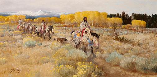 Loinclothed hobby; Obrzek dne - the picture od the day - awa rel - Art of John Ford Clymer, Aspen Trail