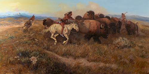 Loinclothed hobby; Obrzek dne - the picture od the day - awa rel - Art of Koerner W. H. D. - Art of Joe Neil Beeler,  Montana Buffalo Hunt