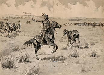 Loinclothed hobby; Obrzek dne - the picture od the day - awa rel - Art of Frederic Remington,  Indians on horseback