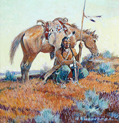 Loinclothed hobby; Obrzek dne - the picture od the day - awa rel - Art of Koerner W. H. D. - Art of Nick Eggenhofer,  Navajo Scout