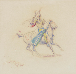 Loinclothed hobby; Obrzek dne - the picture od the day - awa rel -  Art of Charles Marion Russell,  Fighting Indian