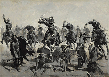 Loinclothed hobby; Obrzek dne - the picture od the day - awa rel - Art of Frederic Remington, Custers last charge - a sabre charge